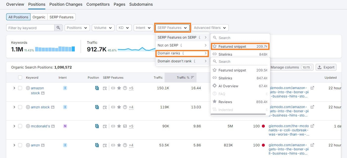 Semrush Serp Features 1