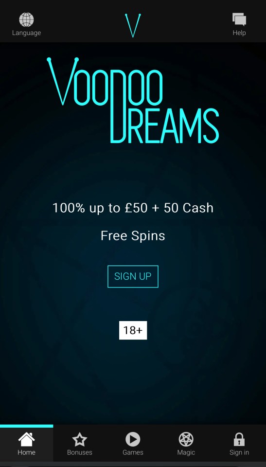 VoodooDreams mobile casino