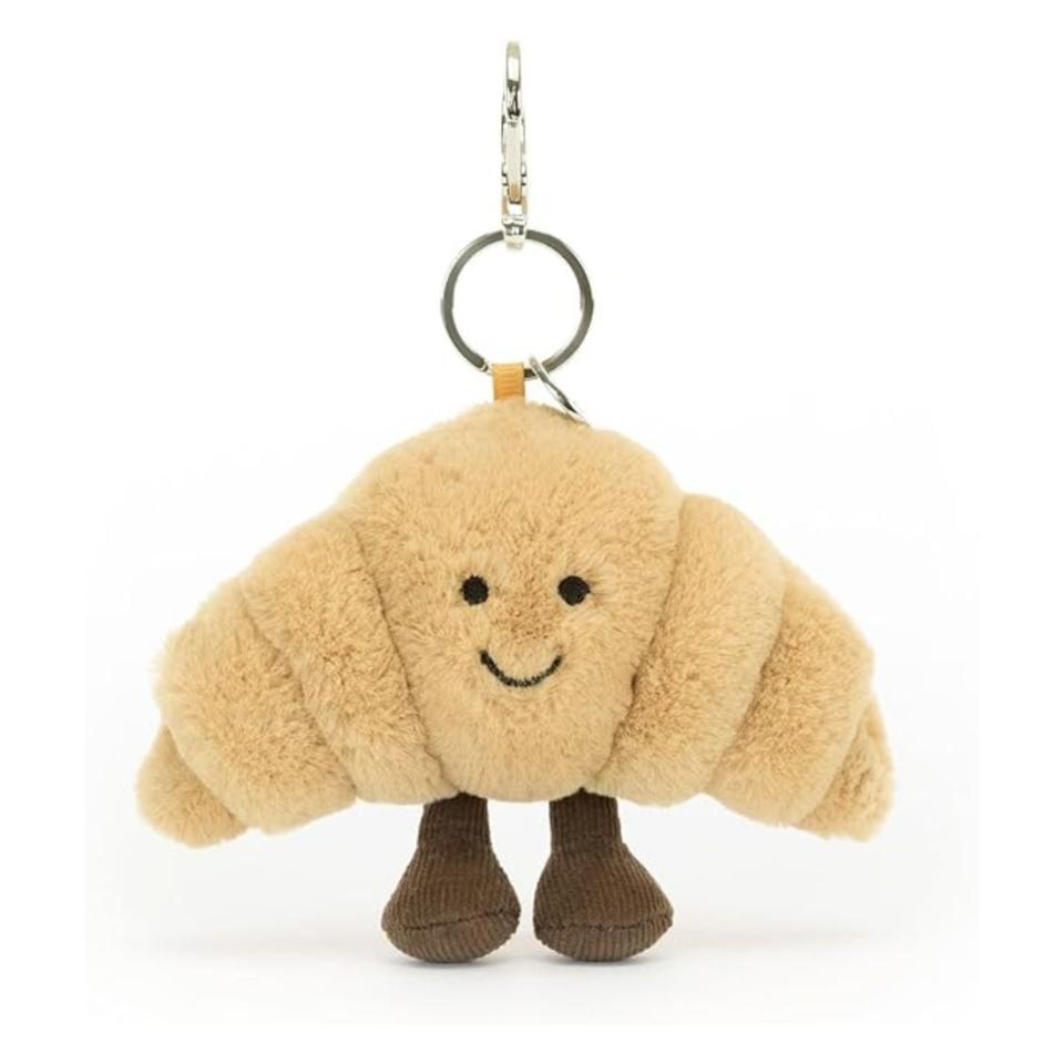 plush croissant keychain