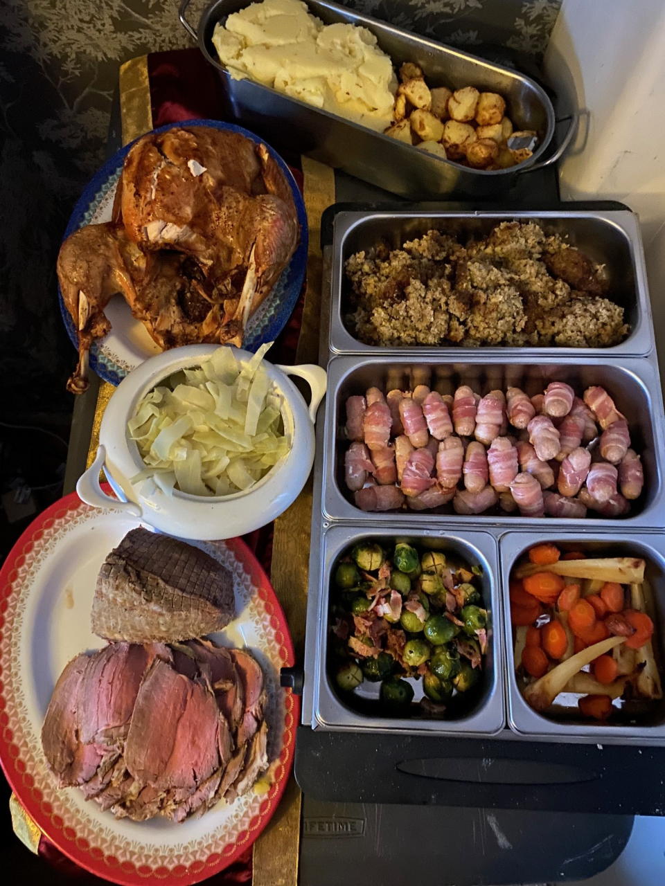 The family use various money saving hacks to put aside the funds for Christmas, including using loyalty points to pay for their festive food. (Joanne O'Rourke/SWNS)