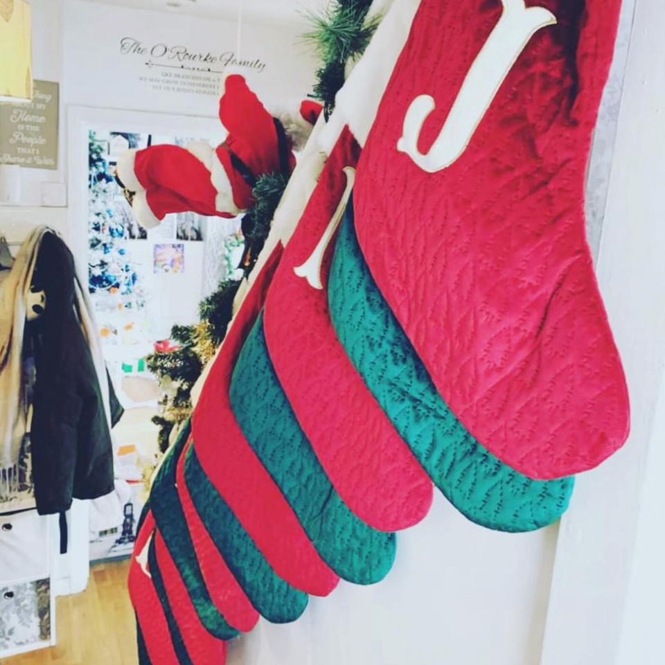 The children's stockings at Christmas. (Joanne O'Rourke/SWNS)