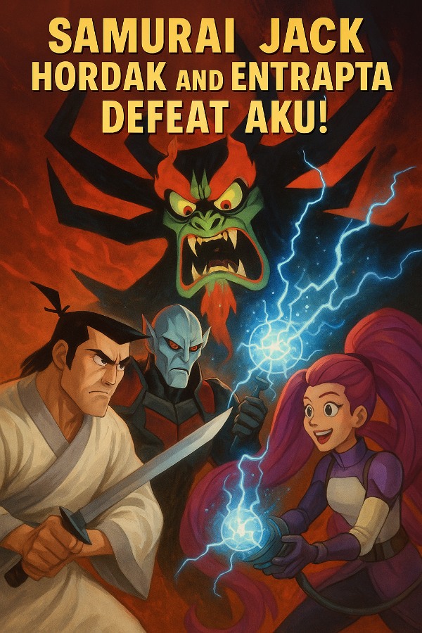Samurai Jack, Hordak and Entrapta Defeat Aku