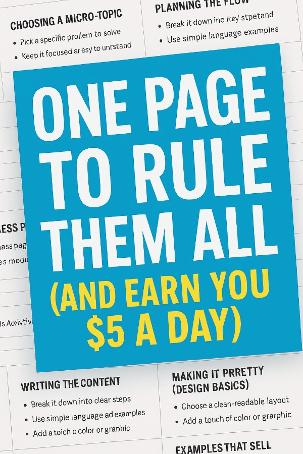 One Page to Rule Them All (and Earn You  a Day)