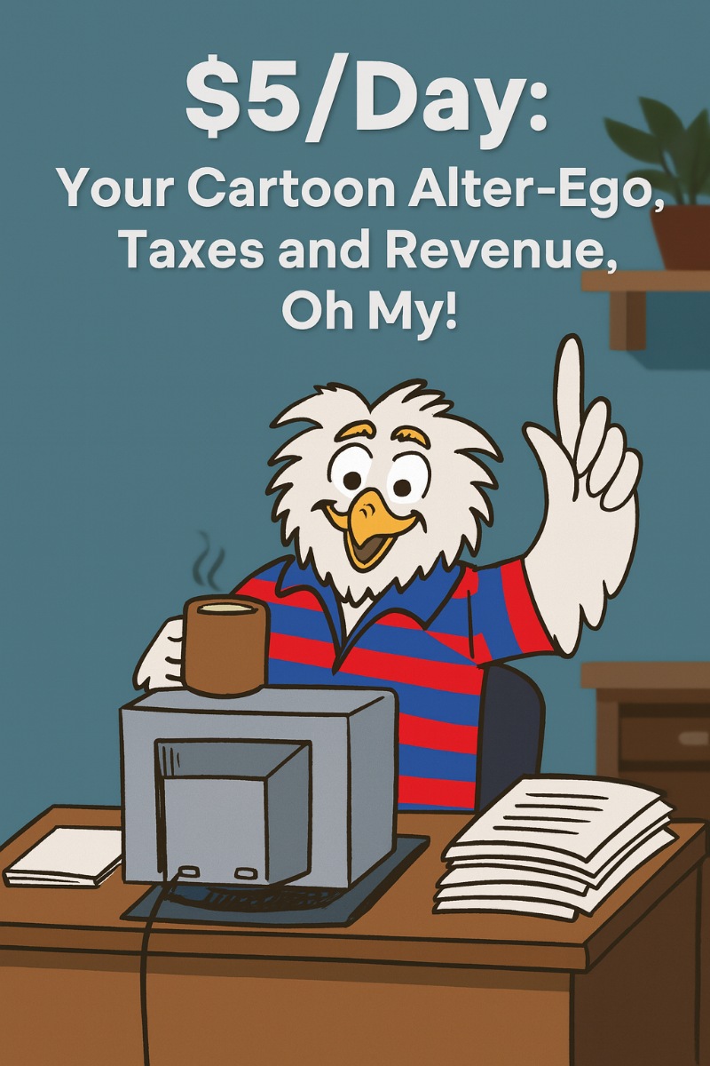 /Day: Your Cartoon Alter-Ego, Taxes and Revenue, Oh My!