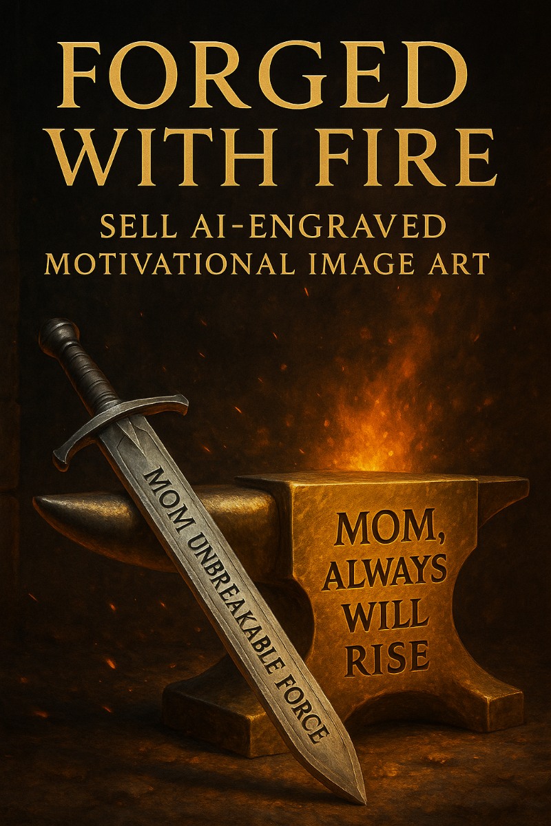 Forged with Fire: Make /Day (or More!) Selling AI-Engraved Motivational Image Art