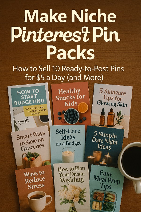 Make  Niche Pinterest Pin Packs: How to Sell 10 Ready-to-Post Pins for  a Day (and More)