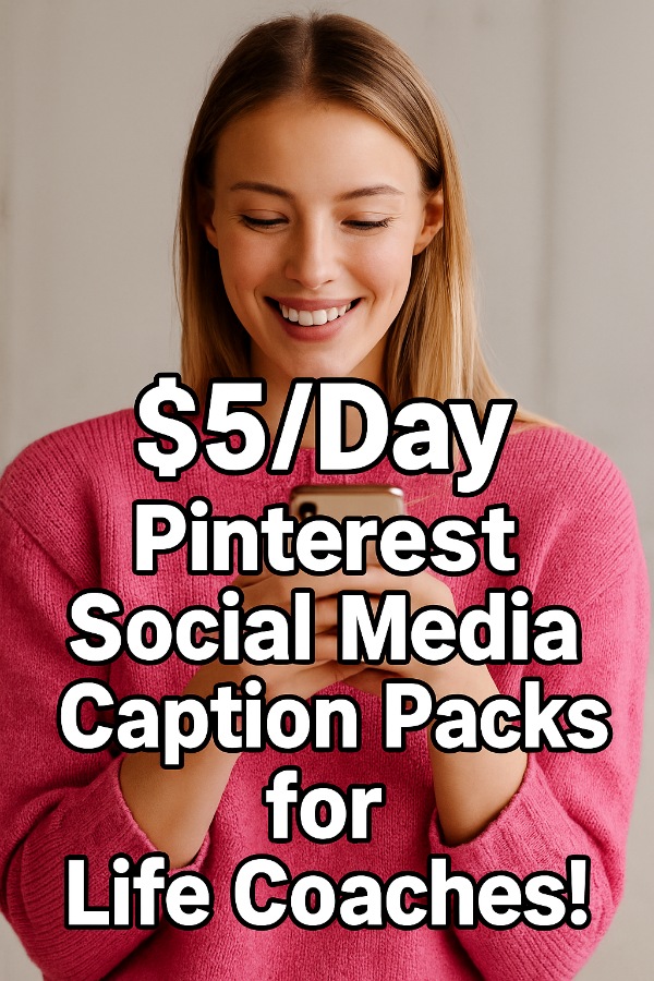 /Day – Pinterest Social Media Caption Packs for Life Coaches!