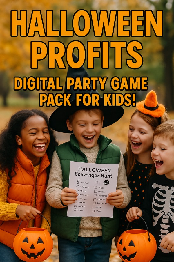 Halloween Profits: Digital Party Game Pack for Kids!