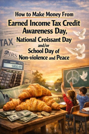 How to Make Money From Earned Income Tax Credit Awareness Day, National Croissant Day and/or School Day of Non-violence and Peace