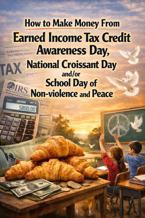How to Make Money From Earned Income Tax Credit Awareness Day, National Croissant Day and/or School Day of Non-violence and Peace