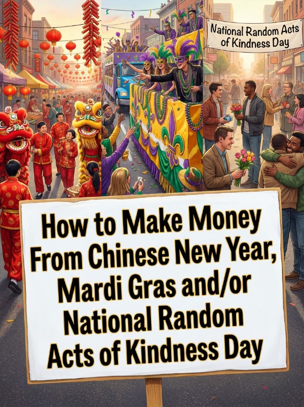 How to Make Money From Chinese New Year, Mardi Gras and/or National Random Acts of Kindness Day
