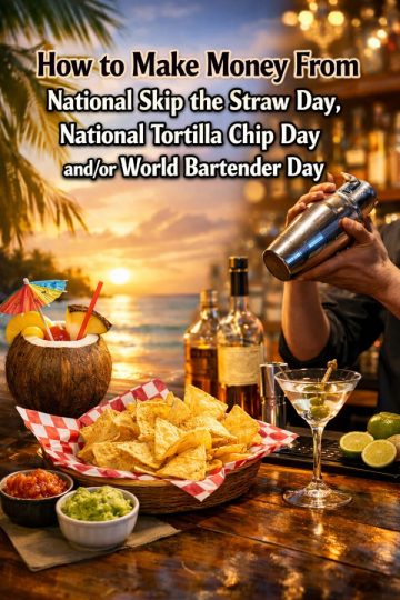 How to Make Money From National Skip the Straw Day, National Tortilla Chip Day and/or World Bartender Da