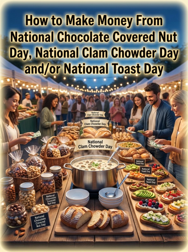 How to Make Money From National Chocolate Covered Nut Day, National Clam Chowder Day and/or National Toast Day