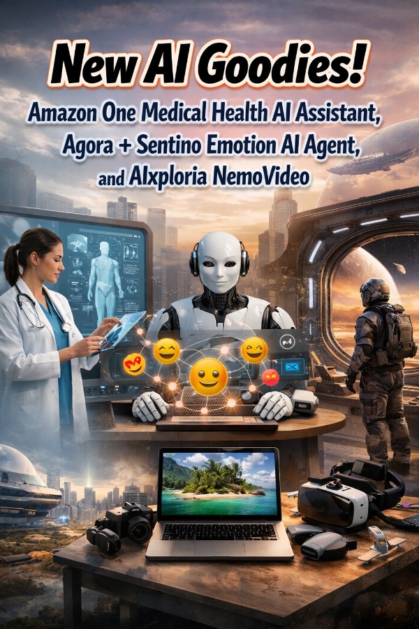 Amazon One Medical Health AI Assistant, Agora + Sentino Emotion AI Agent, and AIxploria Nemovideo