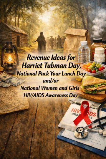 Revenue Ideas for Harriet Tubman Day, National Pack Your Lunch Day and/or National Women and Girls HIV/AIDS Awareness Day
