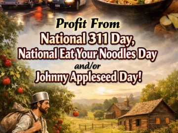 Profit From National 311 Day, National Eat Your Noodles Day and/or Johnny Appleseed Day!