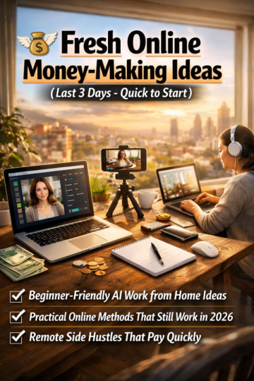 💸 Proven Online Income Ideas for 2026 (New This Week, Beginner-Friendly)