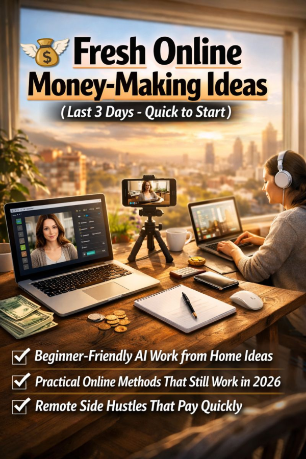 💸 Proven Online Income Ideas for 2026 (New This Week, Beginner-Friendly)