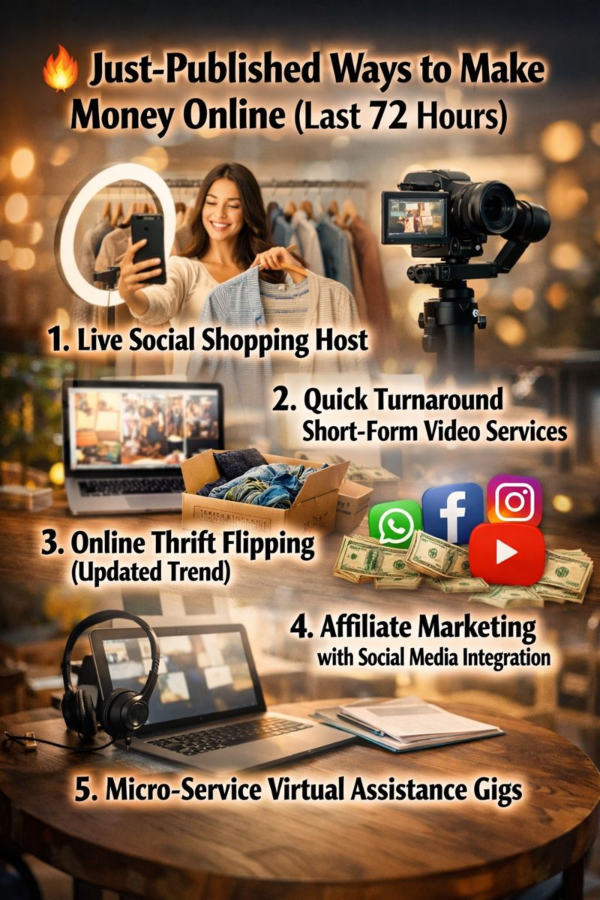 🔥 Just‑Published Ways to Make Money Online (Last 72 Hours)