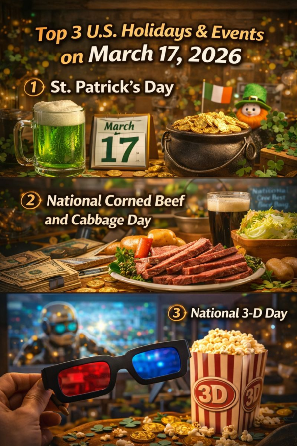 Top 3 U.S. Holidays & Events on March 17, 2026