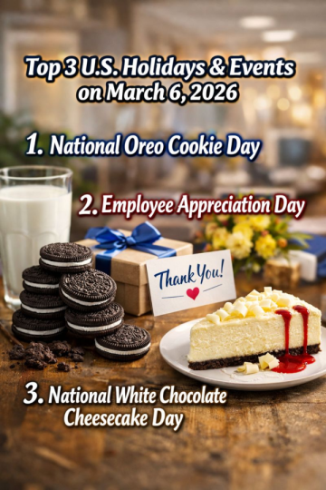 Top 3 U.S. Holidays & Events on March 6, 2026
