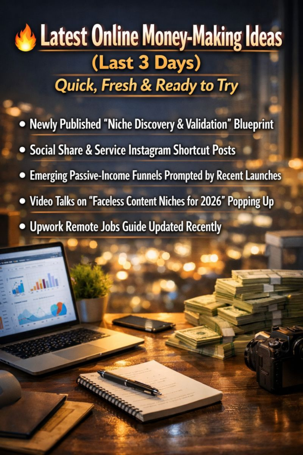 🔥 Latest Online Money‑Making Ideas (Last 3 Days) — Quick, Fresh & Ready to Try