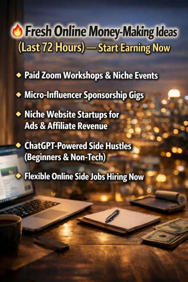 🔥 Fresh Online Money‑Making Ideas (Last 72 Hours) — Start Earning Now