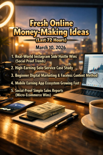 🚨 Fresh Online Money‑Making Ideas (Last 72 Hours)