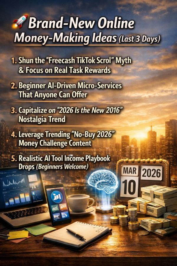 🚀 Brand‑New Online Money‑Making Ideas (Last 3 Days)