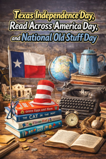 Texas Independence Day, Read Across America Day, National Old Stuff Day