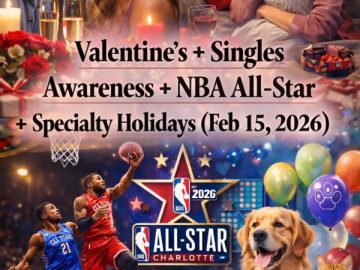 Valentine’s + Singles Awareness + NBA All‑Star + Specialty Holidays (Feb 15, 2026)