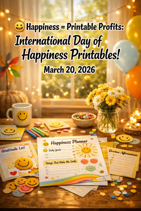 😄 Happiness = Printable Profits: International Day of Happiness Printables!