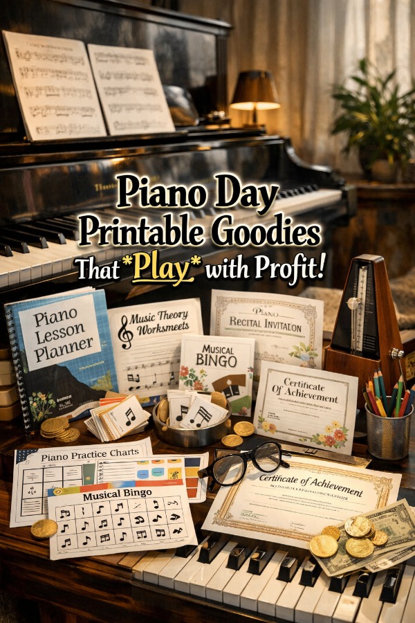 Piano Day Printable Goodies That *Play* with Profit!
