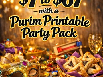 Go from  to  with Purim Printable Party & Activity Pack!