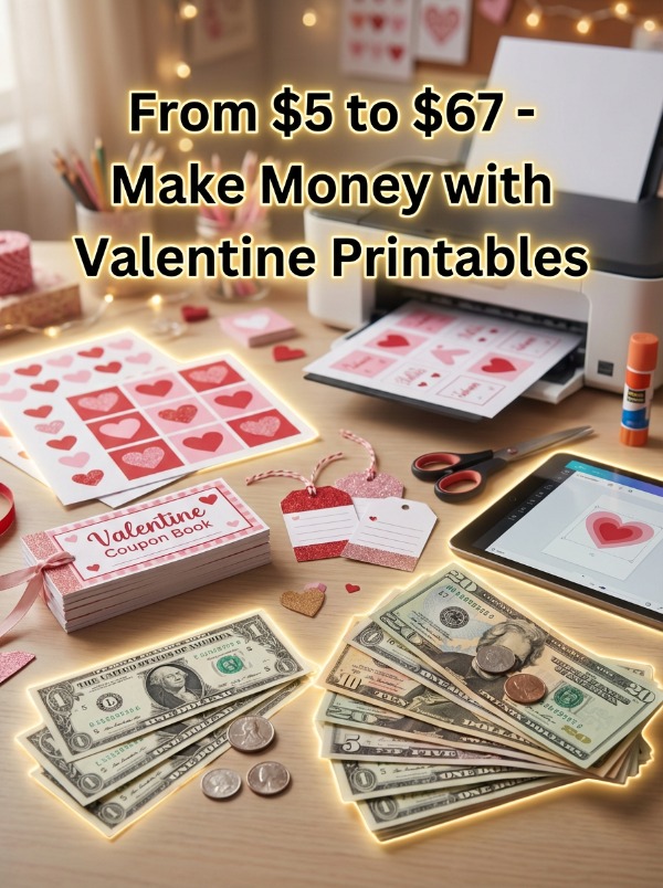 From  to  – Make Money with Valentine Printables