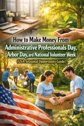 How to Make Money From Administrative Professionals Day, Arbor Day, and National Volunteer Week (USA Seasonal Opportunity Guide)