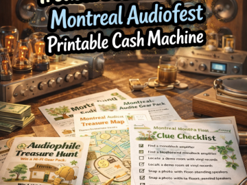 🔊 “Audiophile Treasure Hunt Kit” – Montreal Audiofest Printable Cash Machine