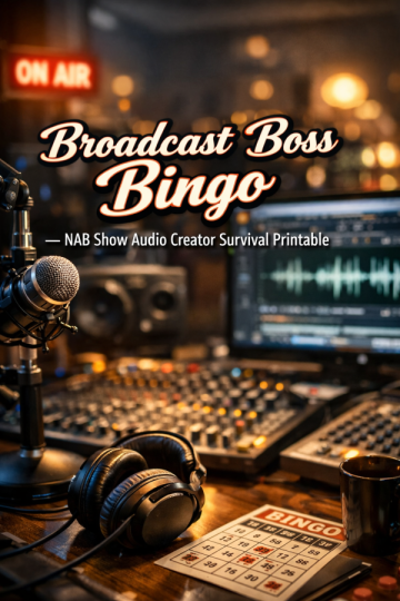 📻 “Broadcast Boss Bingo” – NAB Show Audio Creator Survival Printable