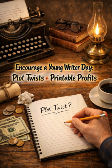✏️ Encourage a Young Writer Day: Plot Twists + Printable Profits