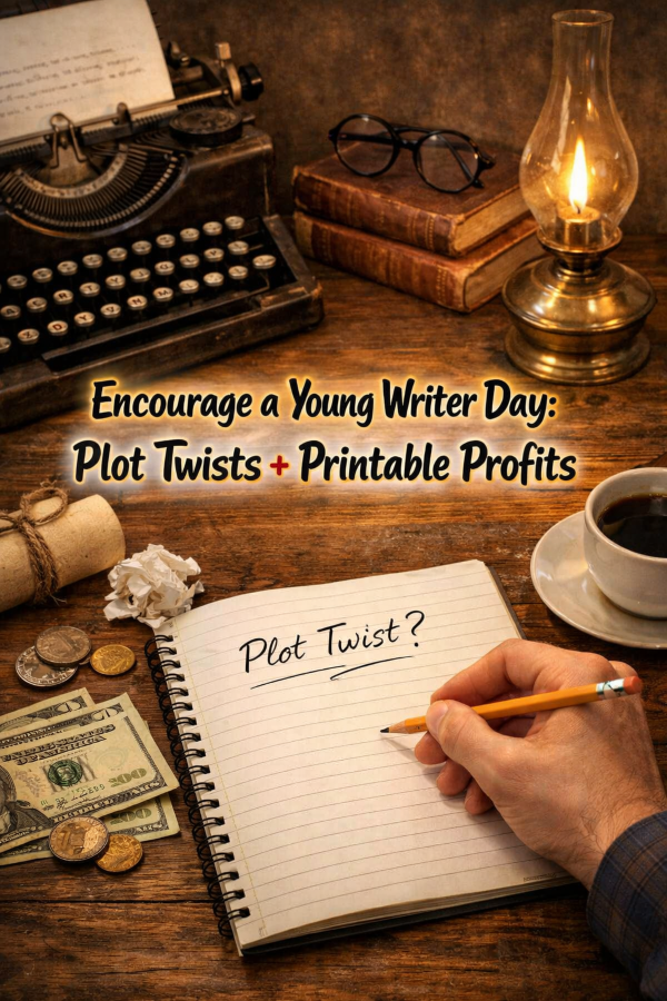 ✏️ Encourage a Young Writer Day: Plot Twists + Printable Profits