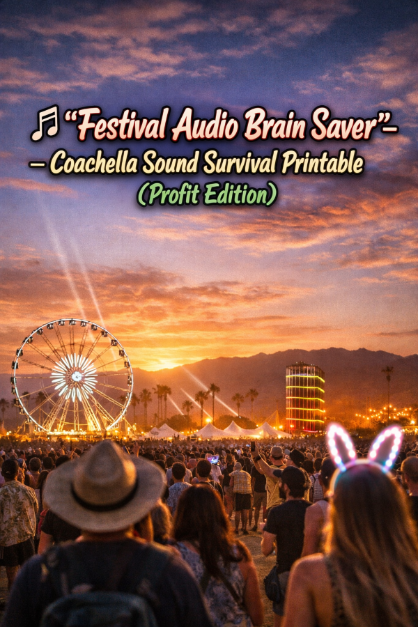 🎶 “Festival Audio Brain Saver” – Coachella Sound Survival Printable (Profit Edition)