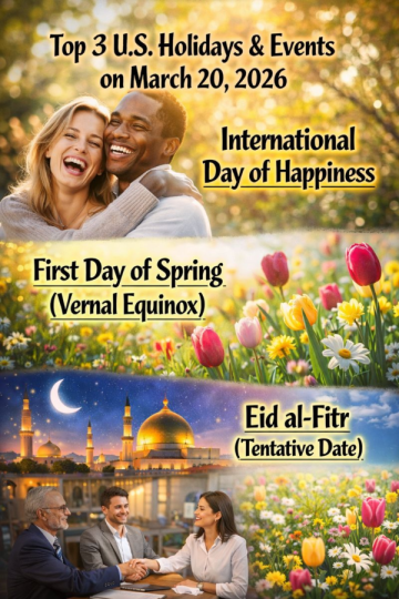 Top 3 U.S. Holidays & Events on March 20, 2026