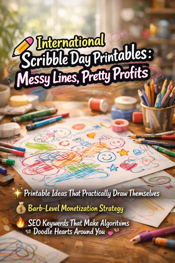 ✏️ International Scribble Day Printables: Messy Lines, Pretty Profits