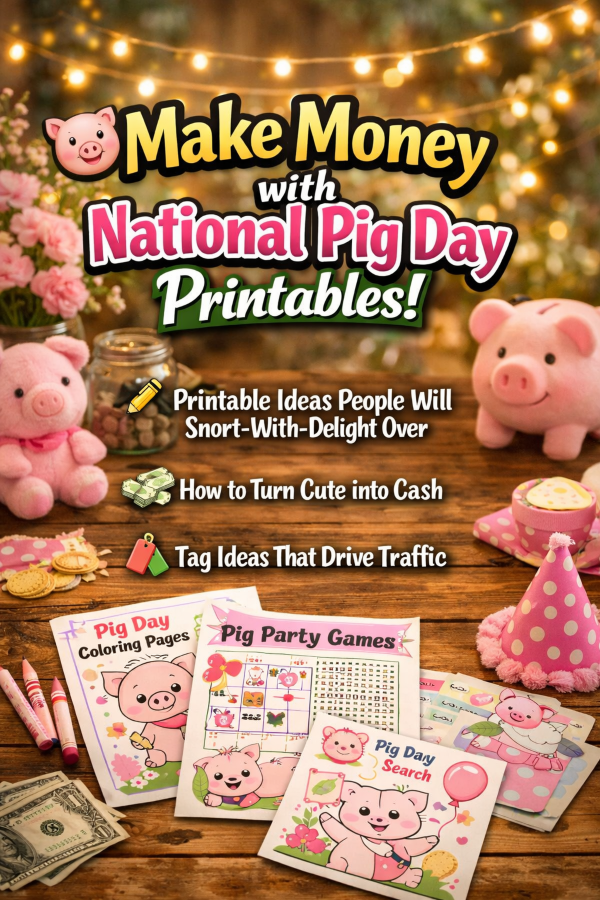 🐷 Make Money with National Pig Day Printables!