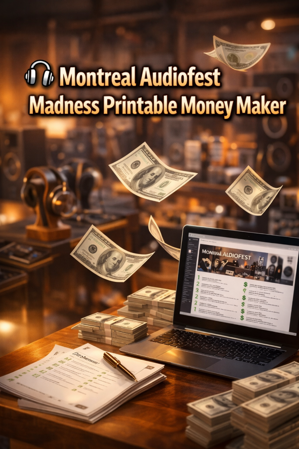 🎧 Montreal Audiofest Madness Printable Money Maker