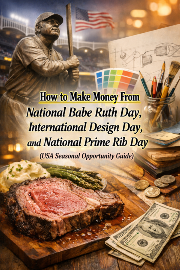 How to Make Money From National Babe Ruth Day, International Design Day, and National Prime Rib Day (USA Seasonal Opportunity Guide)