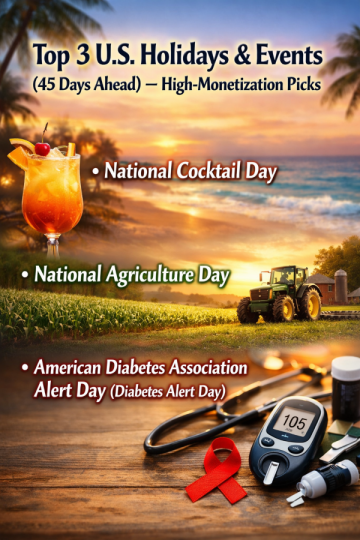 Top 3 U.S. Holidays & Events (45 Days Ahead) — High-Monetization Picks