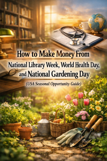 How to Make Money From National Library Week, World Health Day, and National Gardening Day (USA Seasonal Opportunity Guide)