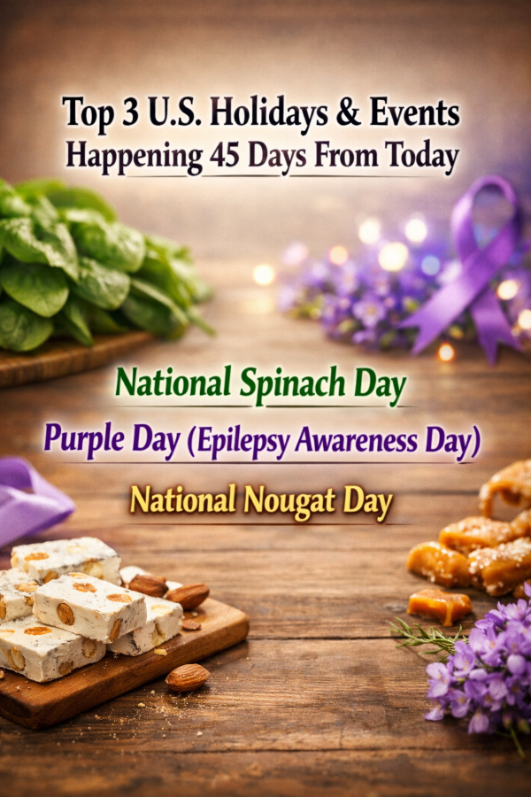 Top 3 U.S. Holidays & Events Happening 45 Days From Today