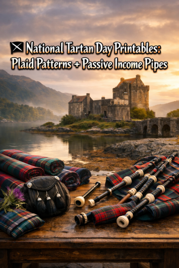 🏴 National Tartan Day Printables: Plaid Patterns + Passive Income Pipes